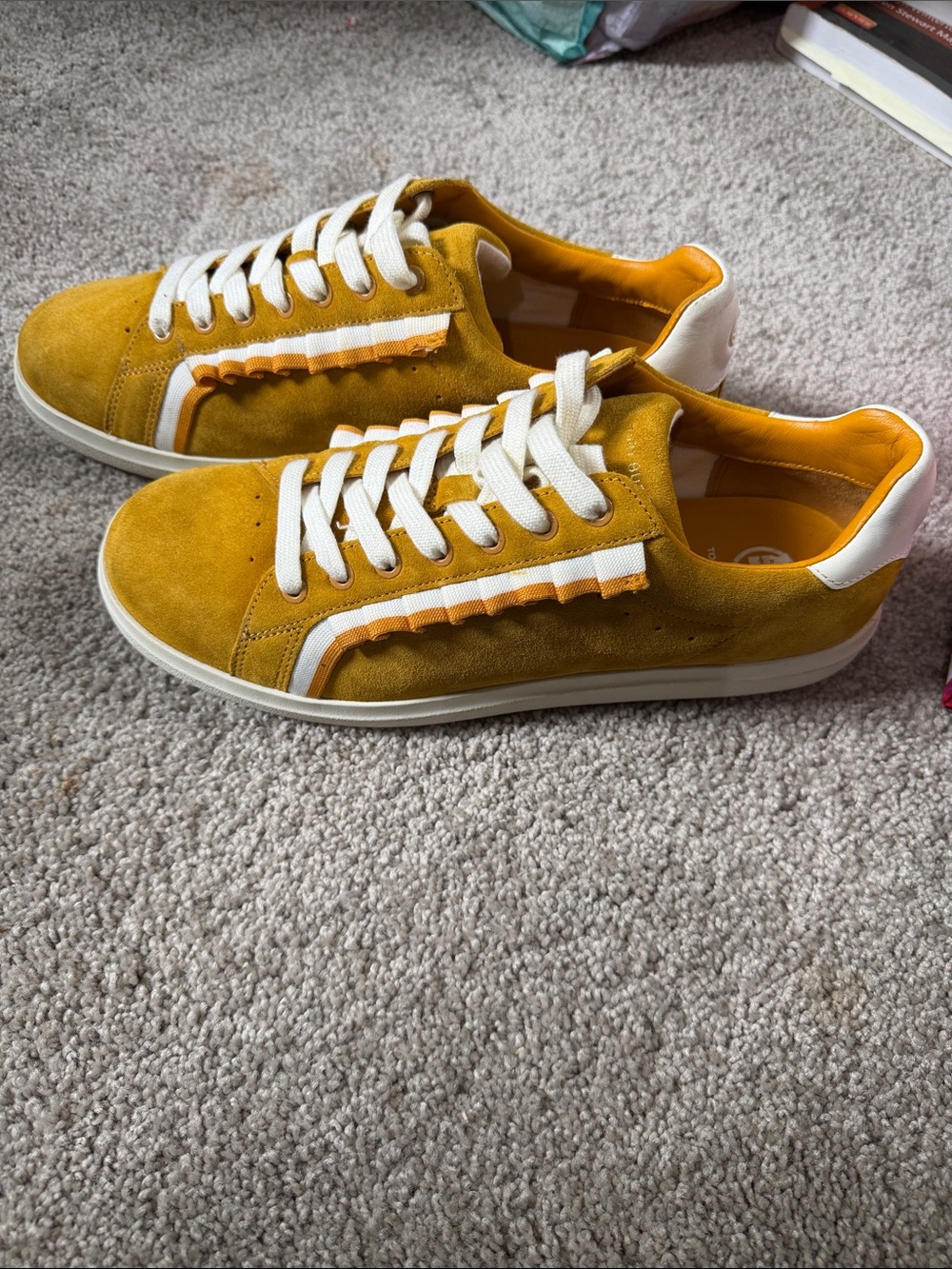 Tory Burch Suede Sneakers in Mustard Yellow Size 9